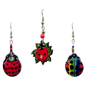 Acrylic Ladybug Hook Earrings