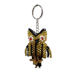 Seed Bead Flamingo Keychain