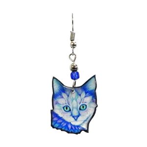 Acrylic Mosaic Cat Earrings