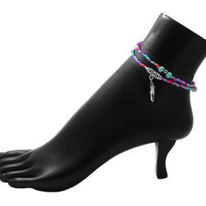 Multistrand Anklet With Crystal