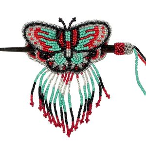 Seed Bead Butterfly Hair Pick